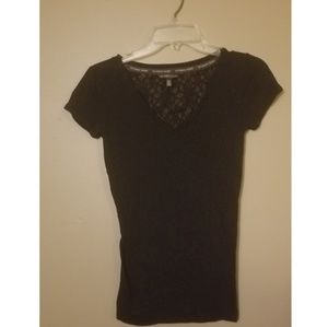 Black VS tshirt with lace back